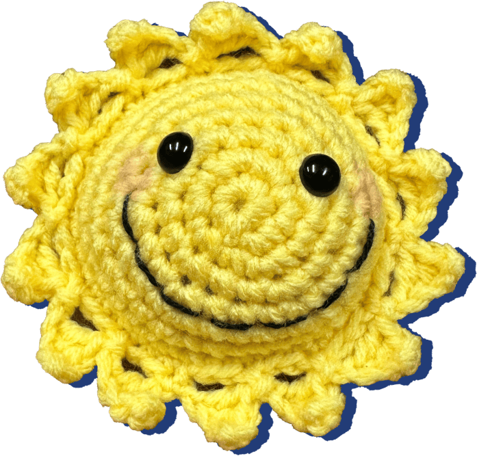 Sun crochet for local community event in Boise.
